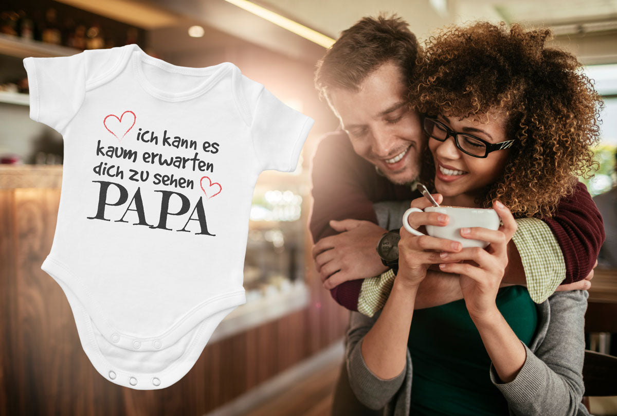 Ich Kann Es Kaum Erwarten Dich Zu Sehen Papa Baby Body Kurzarm-Body