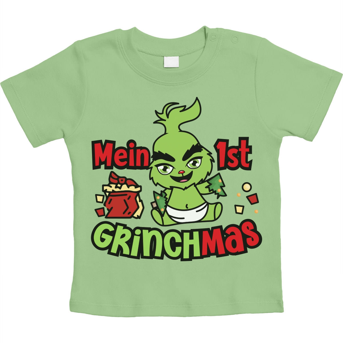 Mein erstes Grinchmas Grinch Weihnachtsoutfit Unisex Baby T-Shirt Gr. 66-93