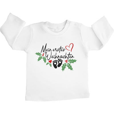 Mein erstes Weihnachten Weihnachtsmotiv Unisex Baby Langarmshirt Gr. 66-93