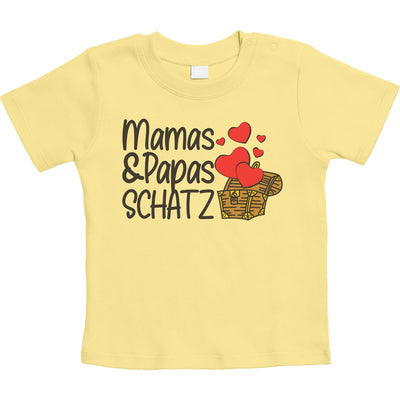 Baby Geschenk Mama und Papas Schatz Unisex Baby T-Shirt Gr. 66-93